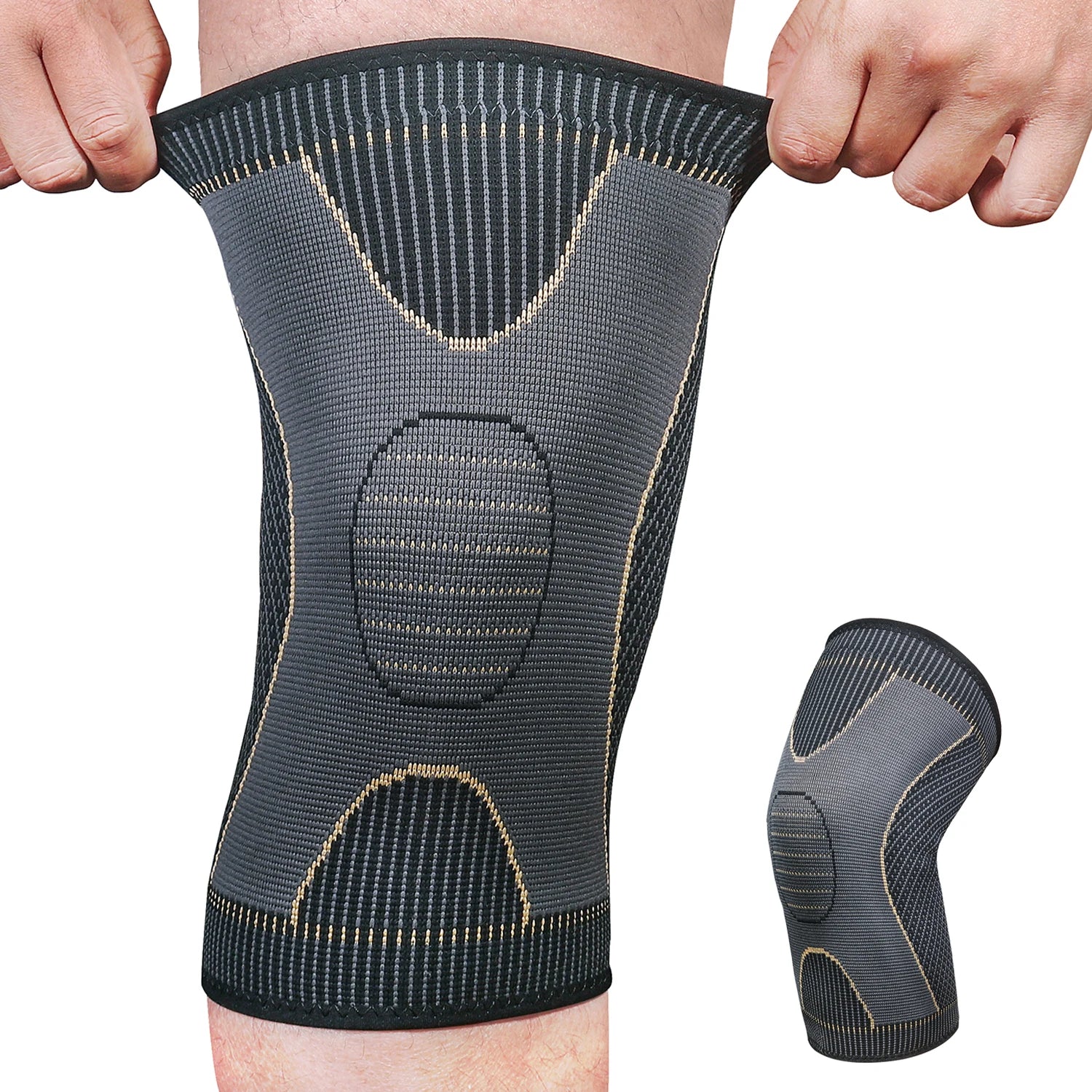 Copper Knee Brace Support - Compression Sleeve for Therapeutic Relief 