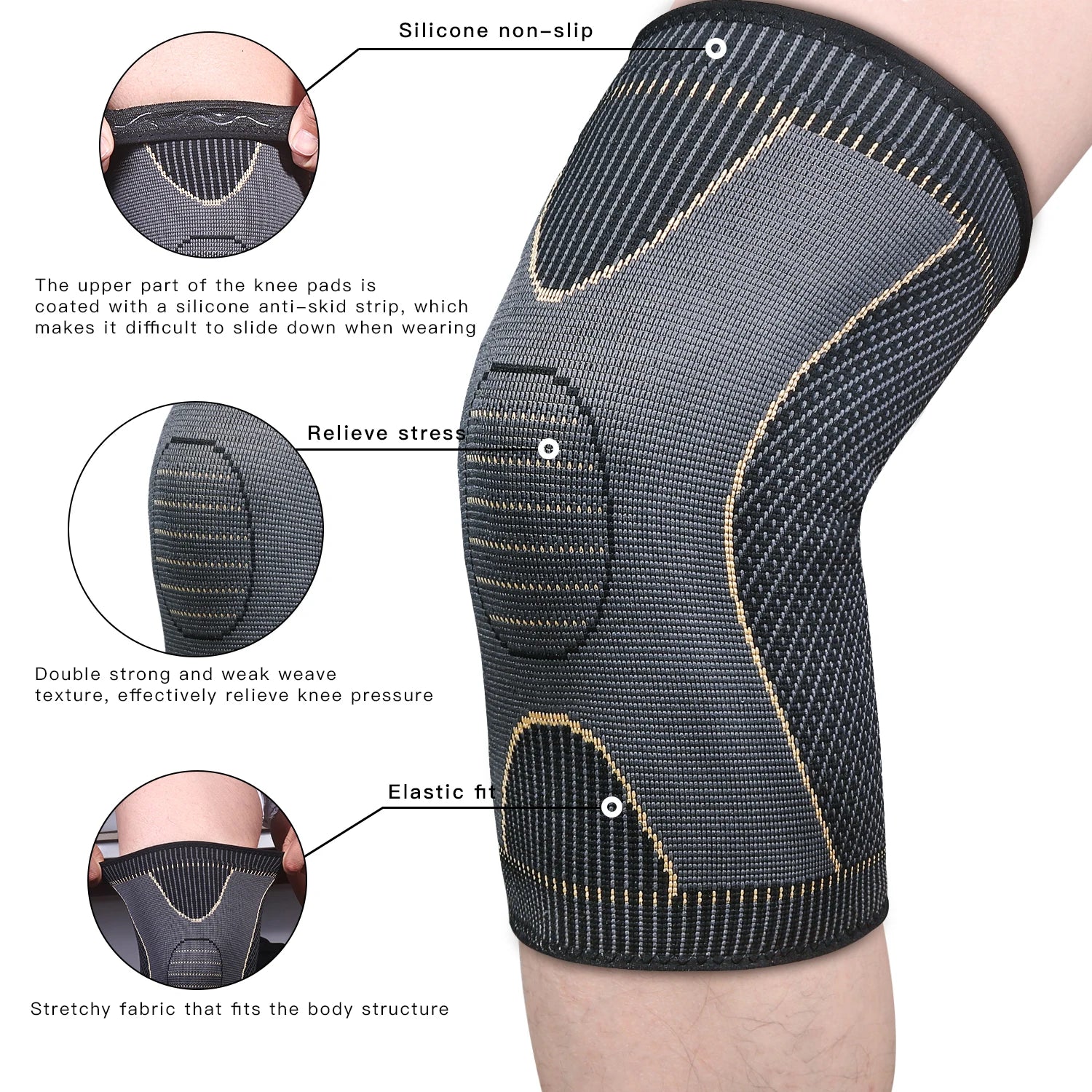 Copper Knee Brace Support - Compression Sleeve for Therapeutic Relief 