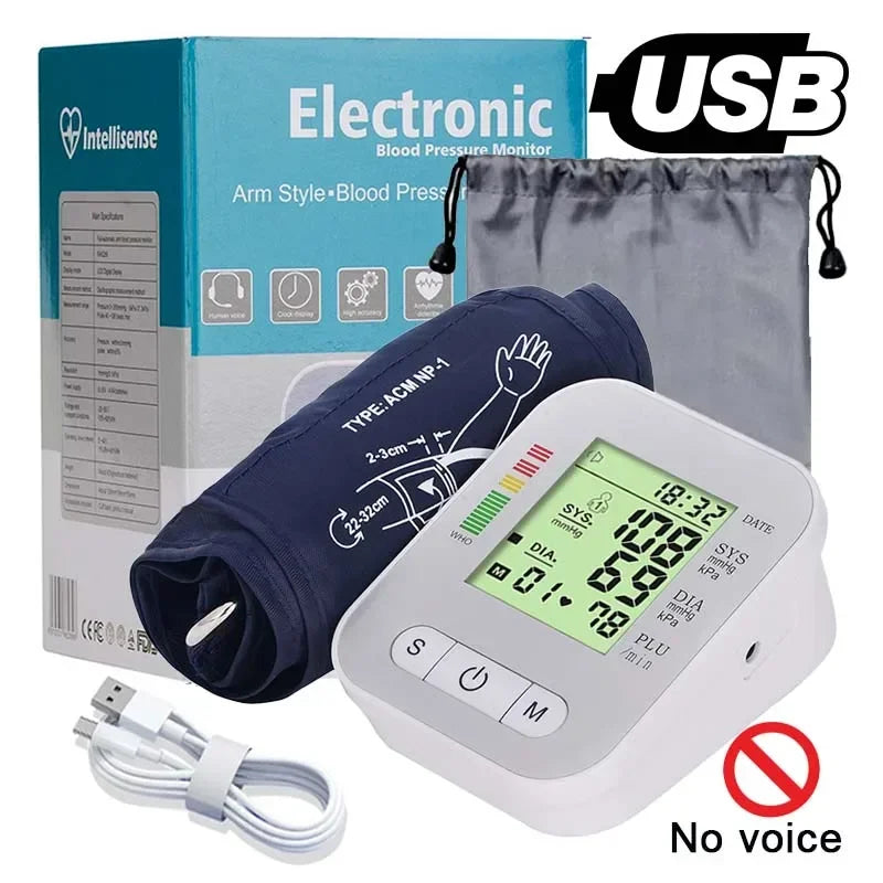 Blood Pressure Monitor Sphygmomanometer Voice Guidance & LCD Cuff