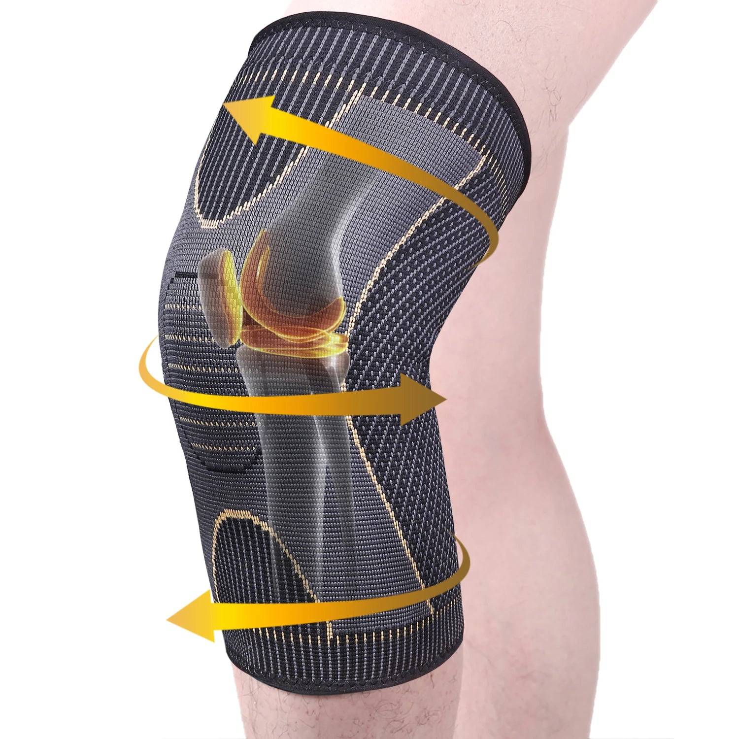 Copper Knee Brace Support - Compression Sleeve for Therapeutic Relief 